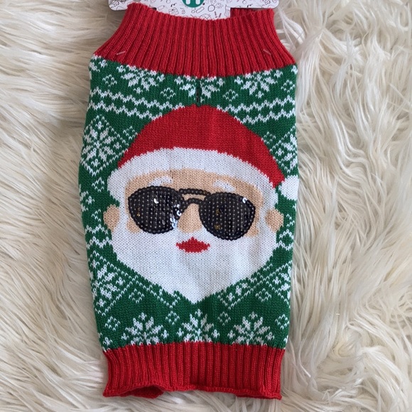 holiday Christmas sweater cool sunglasses Santa ugly Christmas sweater dog cat - Picture 5 of 17